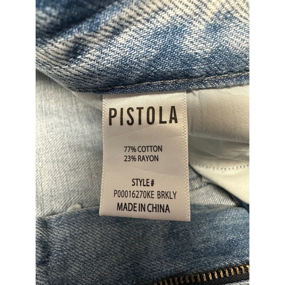 Pistola Kacey‎ Mid-Rise Cuffed Boyfriend Jeans Women 30 Light Blue Crop Relaxed - Picture 6 of 11